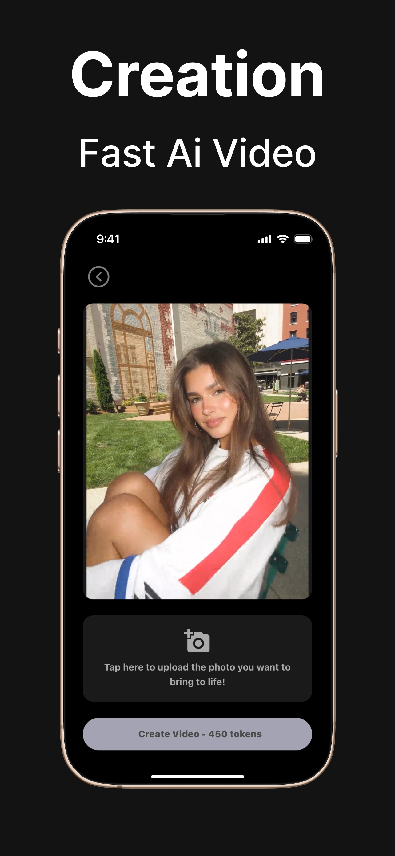 Creation Fast AI Video - Photo upload interface to bring images to life